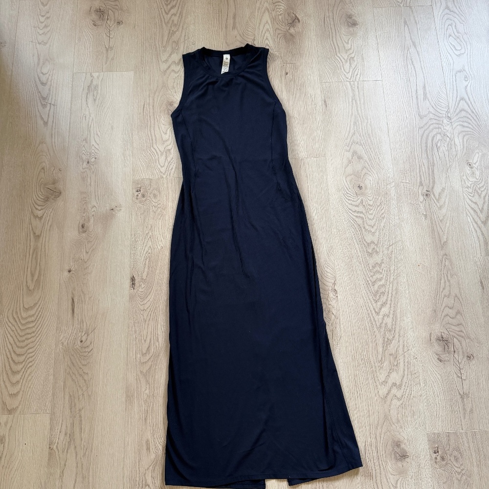 Lululemon -All Aligned Ribbed Midi Dress Navy Blue Sz. 6 - Picture 5 of 7